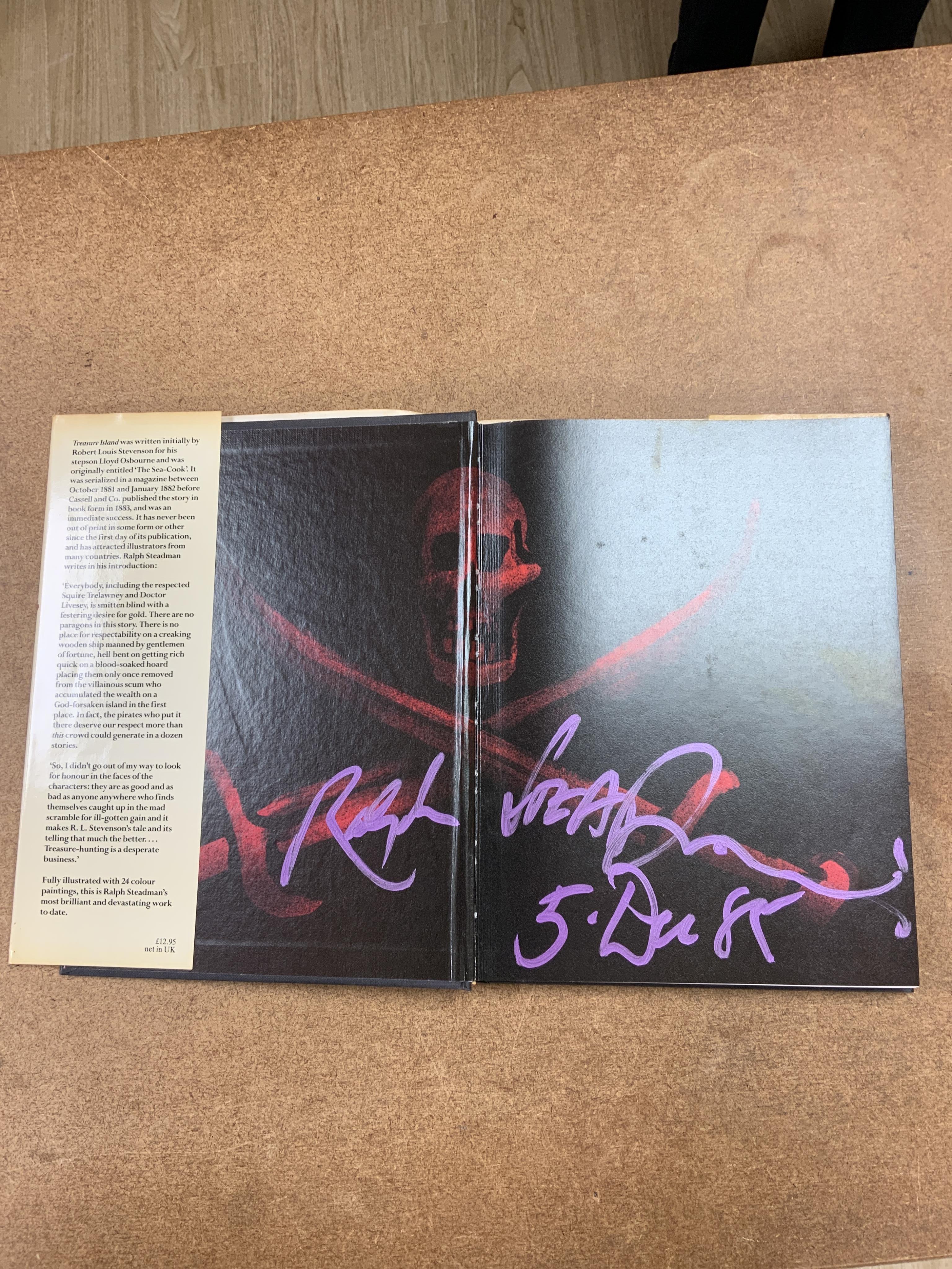 Robert Louis Stevenson, Treasure Island, volume illustrated and signed by Ralph Steadman. Condition - good